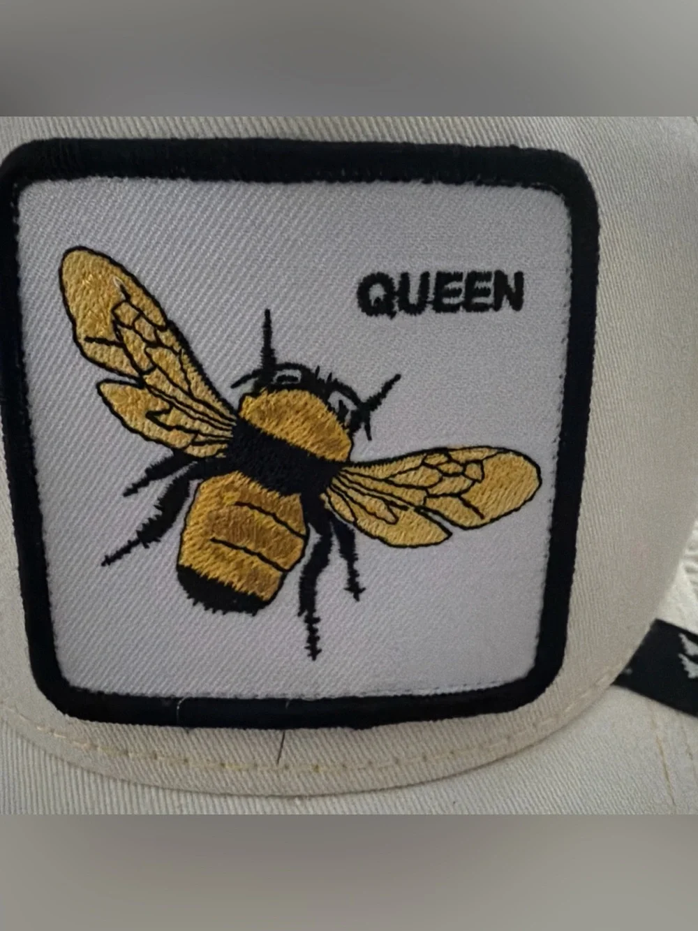 Que Yellow and Black Bee Patch Cap